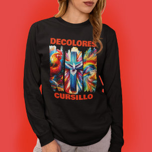 Camiseta DeColores Cursillo Brush Stroke Rooster Cross Dove