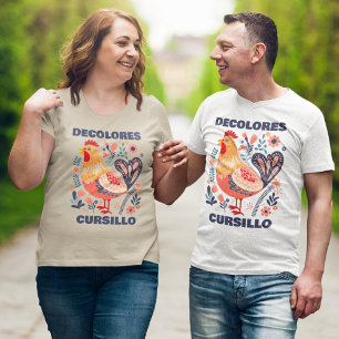 Camiseta DeColores Cursillo Gallo Arte Folclórico Cristiano