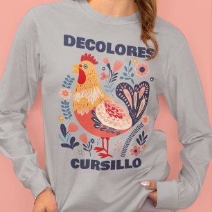 Camiseta DeColores Cursillo Gallo Arte Folclórico Cristiano