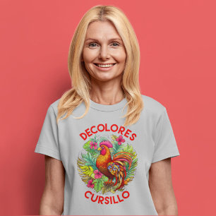 Camiseta DeColores Cursillo Rooster Monstera deja flores