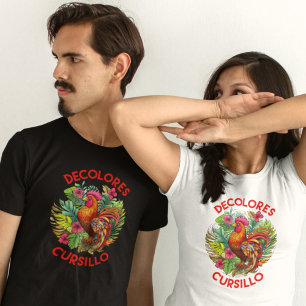 Camiseta DeColores Cursillo Rooster Monstera deja flores
