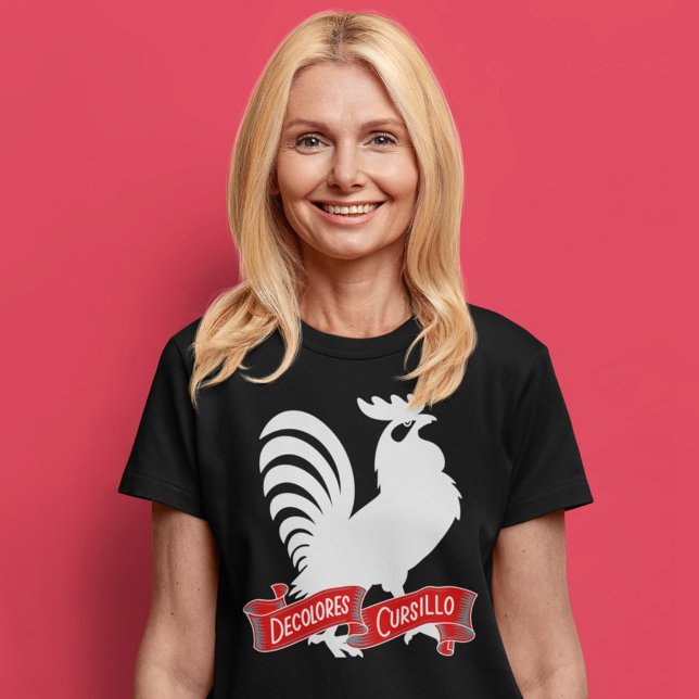 Camiseta DeColores Cursillo Rooster Silhouette con cartel (Subido por el creador)
