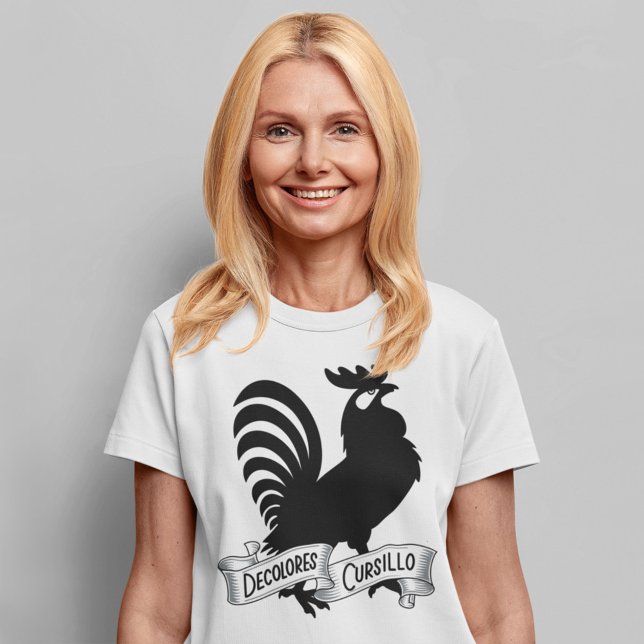 Camiseta DeColores Cursillo Rooster Silhouette con cartel (Subido por el creador)