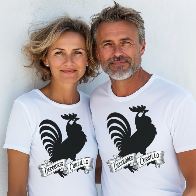 Camiseta DeColores Cursillo Rooster Silhouette con cartel (Subido por el creador)