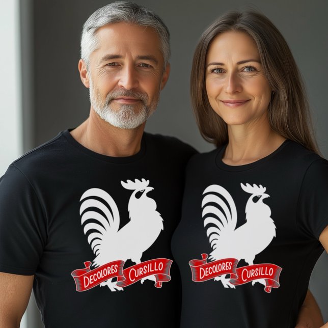 Camiseta DeColores Cursillo Rooster Silhouette con cartel (Subido por el creador)