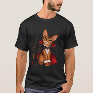 Camiseta Decor Cute Abyssinian Cat Vampire Dracula