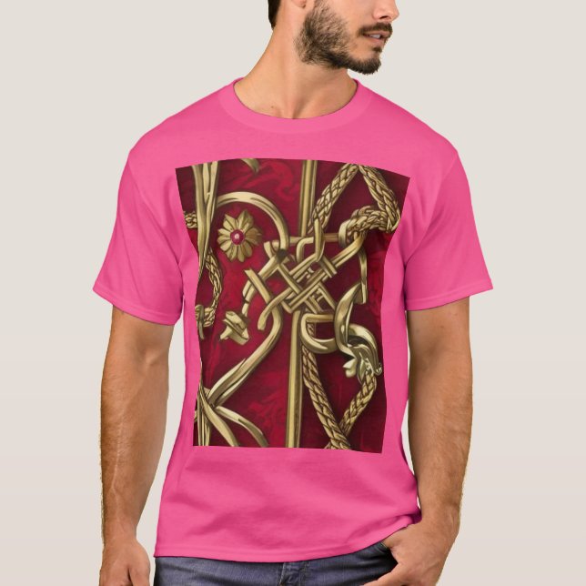 Camiseta décor médiéval rouge et or (Anverso)
