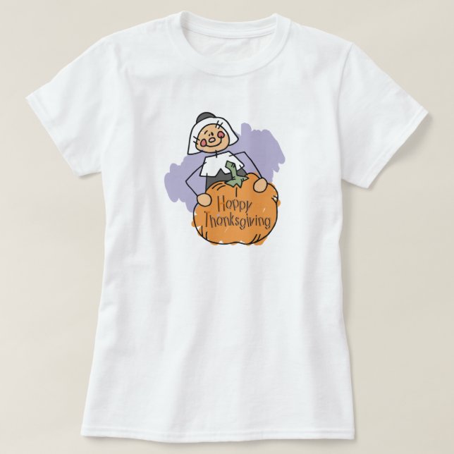 Camiseta Decoración de Acción de Gracias de Peregrino (Diseño del anverso)