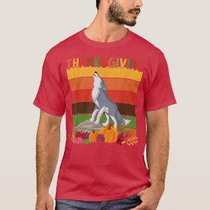 Camiseta Decoración de Acción de Gracias Retro Wolf Lovers