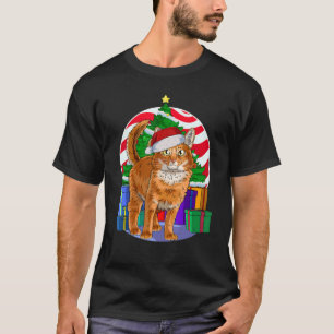 Camiseta Decoración de árbol de navidad de gato somalí