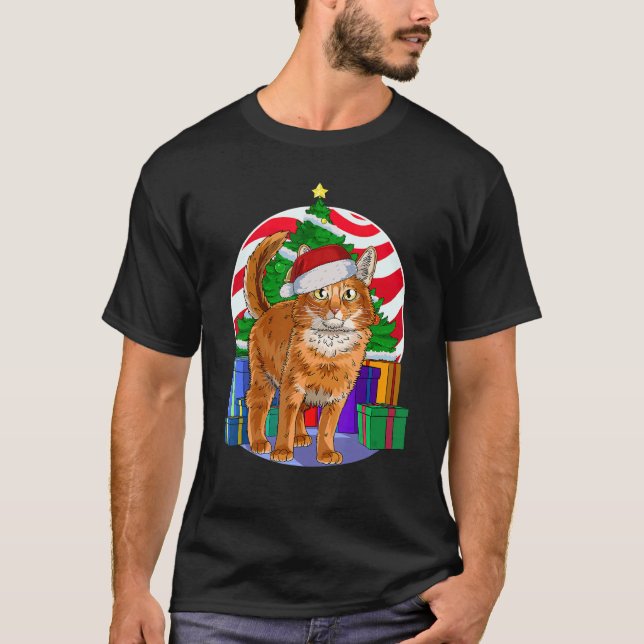 Camiseta Decoración de árbol de navidad de gato somalí (Anverso)