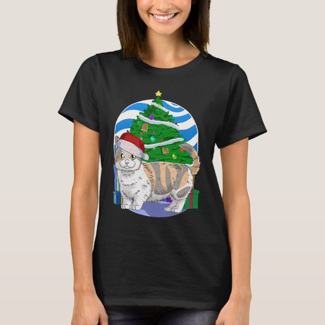 Camiseta Decoración de árbol de Navidad de Munchkin Cat Cut