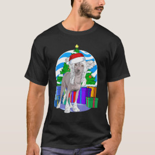 Camiseta Decoración de árbol de navidad de perro con cresta