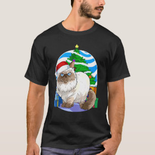 Camiseta Decoración de árboles navideños del gato himalayo