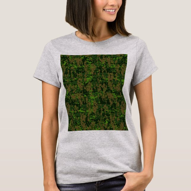 Camiseta Decoración de camuflaje digital estilo Woodland (Anverso)