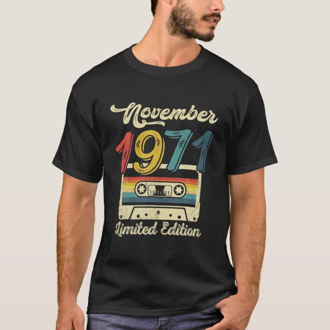 Camiseta Decoración De Cassette 50 Cumpleaños De Noviembre  (Anverso)