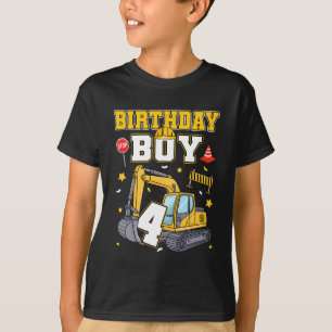 Camiseta Decoración de excavadora para niño de 4 años Cumpl