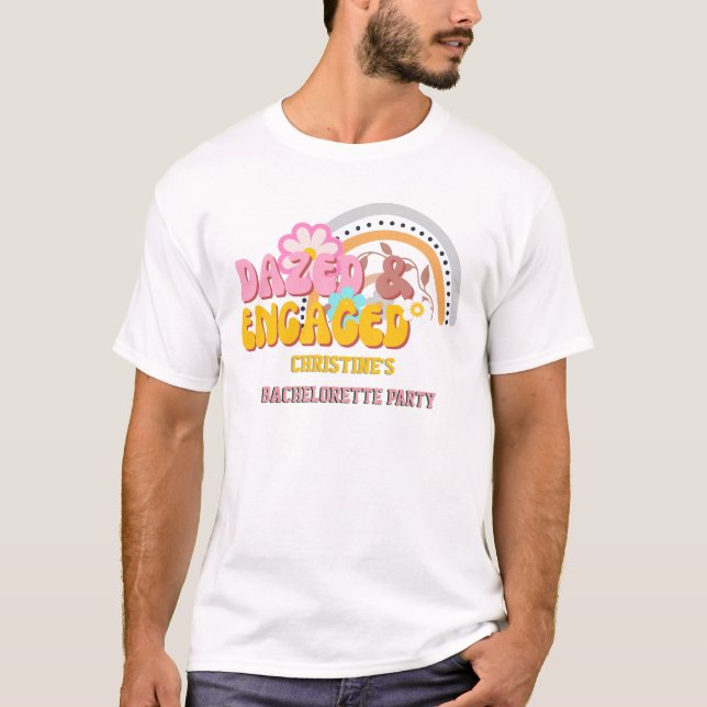 Camiseta Decoración de fiesta de soltera aturdida y comprom (Anverso)
