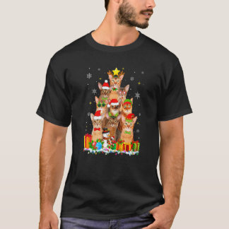 Camiseta Decoración de gato reno de árbol de Navidad abisin
