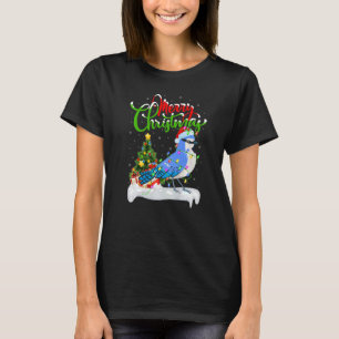 Camiseta Decoración de Navidad de Jay Bird azul Santa Jay C