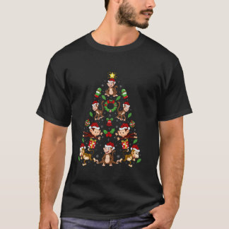 Camiseta Decoración de navidad de monos Santa Hat Navidades