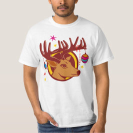 Camiseta Decoración de renos/ciervos/árboles de Navidad