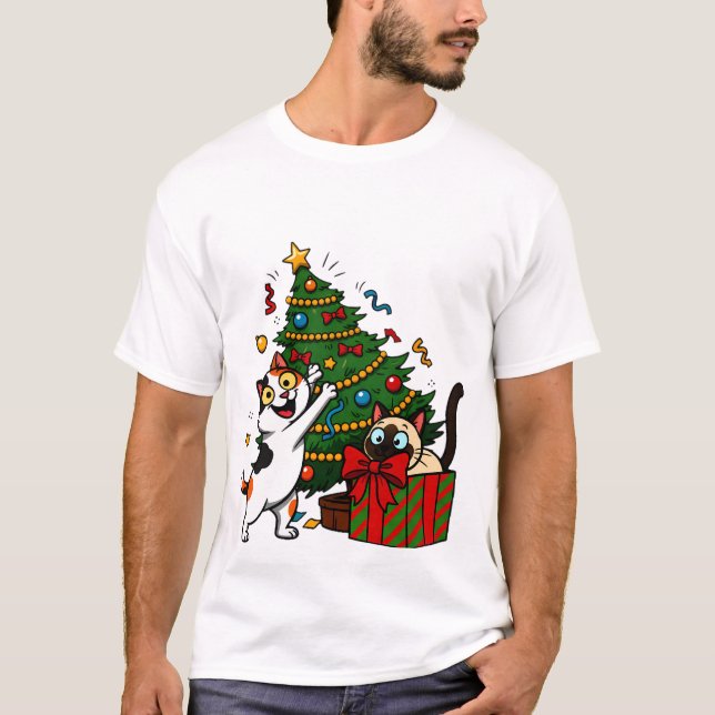 Camiseta Decoración del árbol de Navidad (Anverso)
