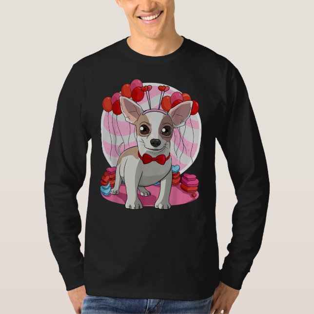 Camiseta Decoración del Día de San Valentín de Chihuahua He (Anverso)