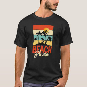 Camiseta Decoración del Océano Sunset Palm Tree Sea Beach C