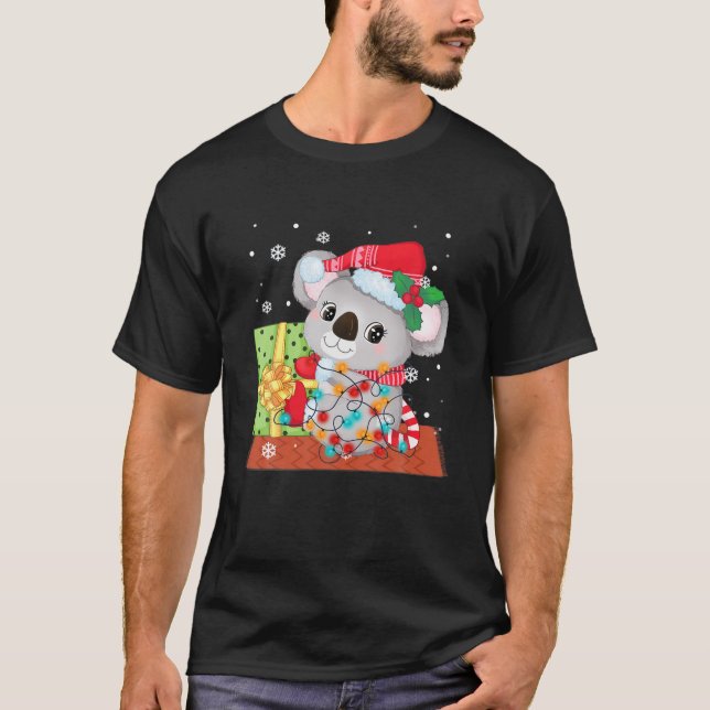 Camiseta Decoración del Ornamento Koala Árbol de Navidad Te (Anverso)