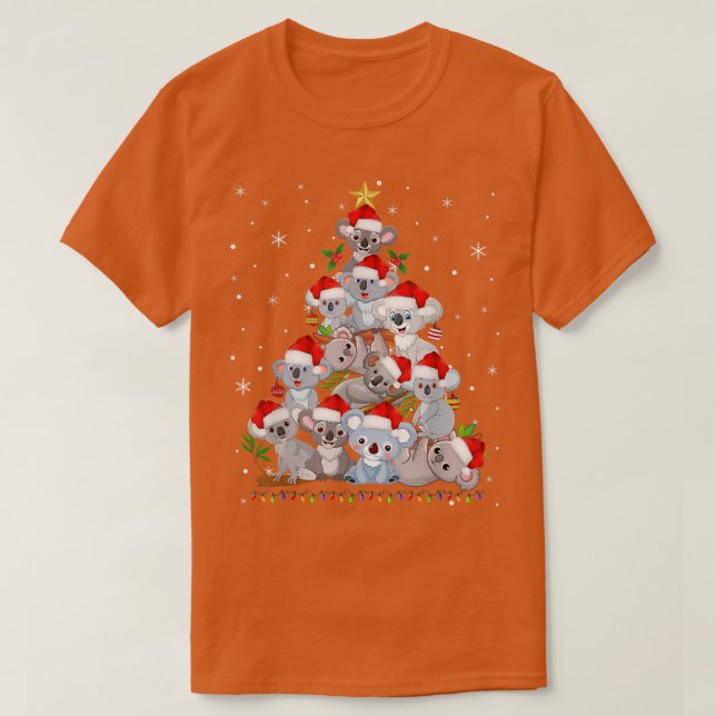 Camiseta Decoración del Ornamento Koala Árbol de Navidad Te (Diseño del anverso)