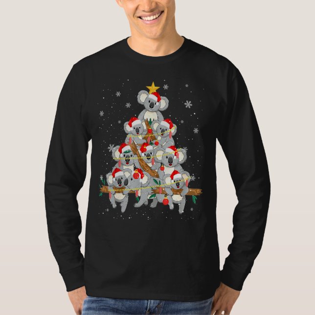 Camiseta Decoración del Ornamento Koala Árbol de Navidad Te (Anverso)