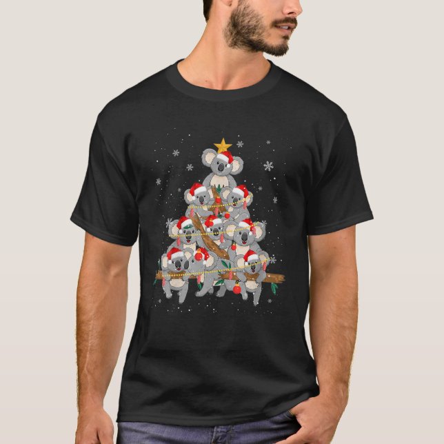 Camiseta Decoración del Ornamento Koala Árbol de Navidad Te (Anverso)