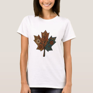 Camiseta Decoración floral de hojas otoñales