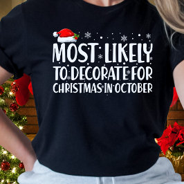 Camiseta Decoración más probable para los Navidades en octu
