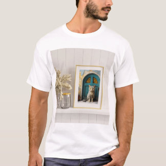 Camiseta Decoración moderna del arte del gato