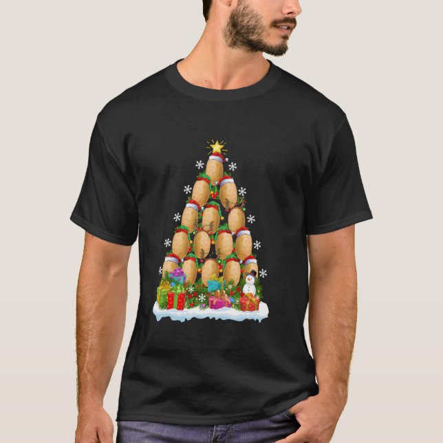 Camiseta Decoración navideña de Navidades de papa vegetal d (Anverso)