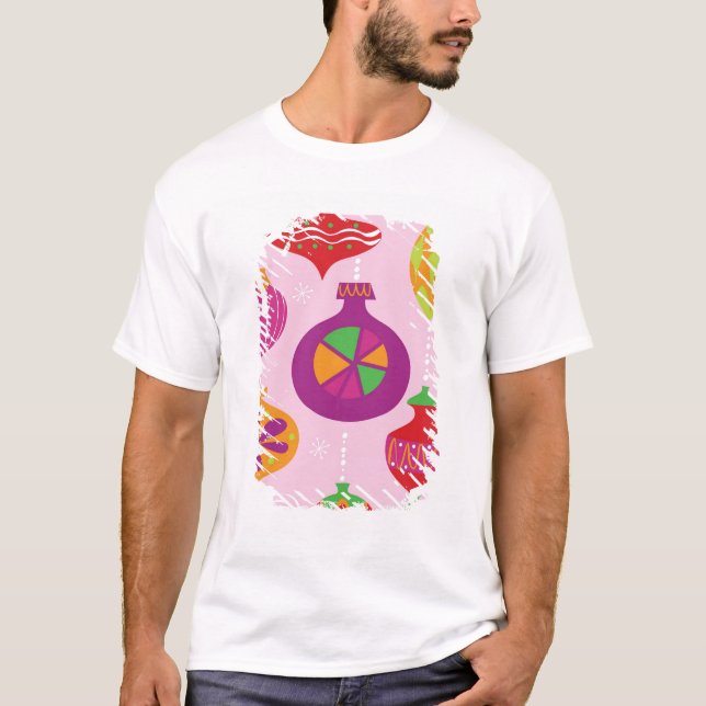 Camiseta Decoración numerosa del navidad ilustrada en diffe (Anverso)