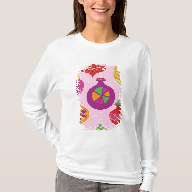 Camiseta Decoración numerosa del navidad ilustrada en diffe (Anverso)