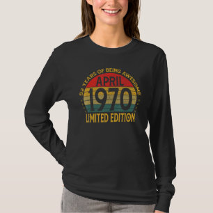 Camiseta Decoración vintage de cumpleaños abril de 1970