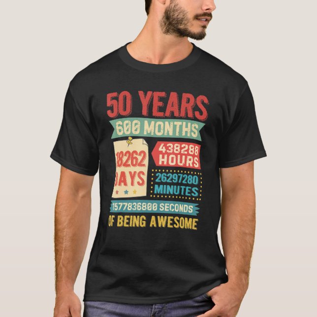 Camiseta Decoraciones de cumpleaños 50 años cumplidos Bda (Anverso)