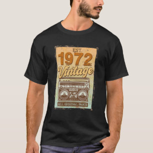 Camiseta Decoraciones de cumpleaños de 50 años 1972 Cassett