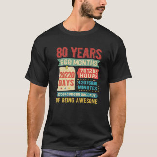 Camiseta Decoraciones De Cumpleaños De Mayo De 80 Años Bda