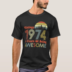 Camiseta Decoraciones de cumpleaños vintage 1974 para hombr