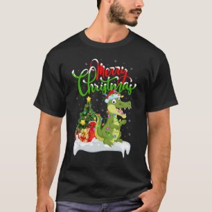 Camiseta Decoraciones de Navidad de Caimán Santa Caimán Chr