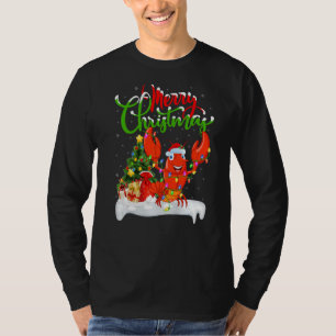 Camiseta Decoraciones de navidad de peces de langosta de Sa