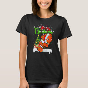 Camiseta Decoraciones de Navidad de Pez Payaso Santa Pez Pa