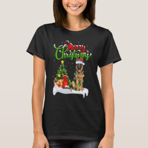 Camiseta Decoraciones de Navidad Santa Perro Pastor Alemán