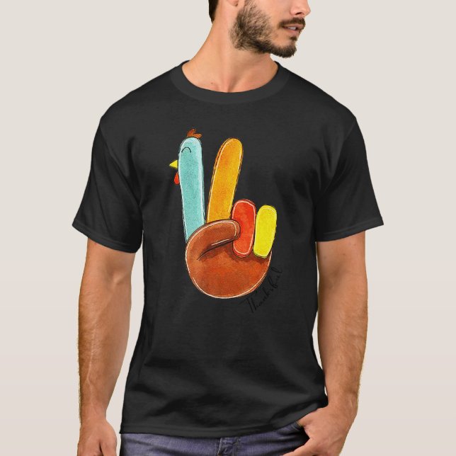 Camiseta Decoraciones del Día de Acción de Gracias Turquía  (Anverso)