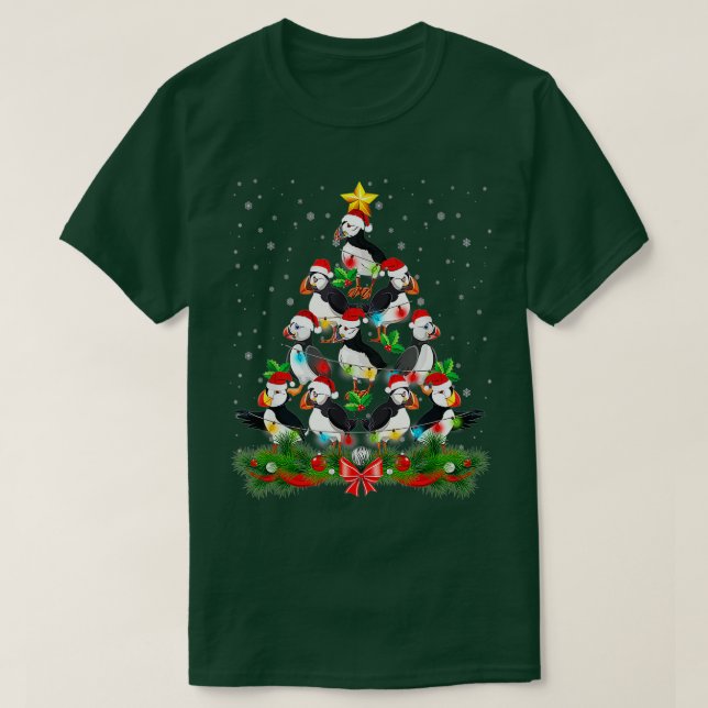 Camiseta Decoraciones divertidas de árboles navideños con p (Diseño del anverso)
